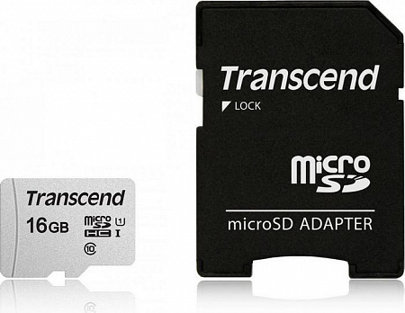 Карта памяти microSD 16Gb Transcend SDHC Class 10 UHS-1 U1 (SD адаптер) TLC