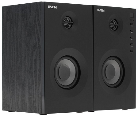 Колонки Sven SPS-615 2.0 (2x10W, USB/SD, ПДУ, Bluetooth) дерево, black Колонки Sven SPS-615 2.0 (2x10W, USB/SD, ПДУ, Bluetooth) дерево, black