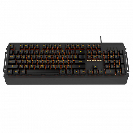 Игровая клавиатура HIPER GK-5 PALADIN  чёрная (USB,Xianghu Blue switches,Янтарная подсветка,Влагозащ