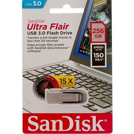 USB флеш-накопитель 256GB SanDisk CZ73 Ultra Flair, USB 3.0, Metal
