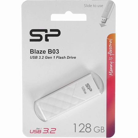 USB флеш-накопитель 128Gb Silicon Power Blaze B03 SP128GBUF3B03V1W USB3.1 белый