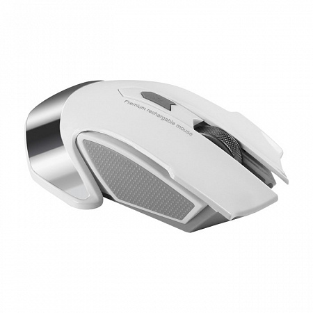 Беспроводная аккумуляторная мышь с бесшумными клавишами Jet.A R200G белая (1000-1600dpi,6кн,LED,USB)