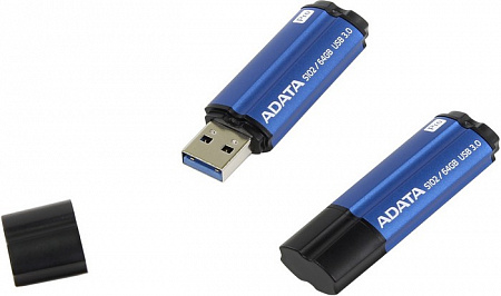 USB-флеш-накопитель 64Gb A-DATA S102 PRO, USB 3.1, Синий алюминий (Read 600X)
