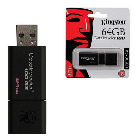 USB-флеш-накопитель 64Gb Kingston Data Traveler 100 G3 Black USB3.0