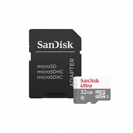 Карта памяти MicroSD 32Gb SanDisk SDXC Class 10 Ultra Android (SD адаптер ) 80MB/s-Tablet Packaging