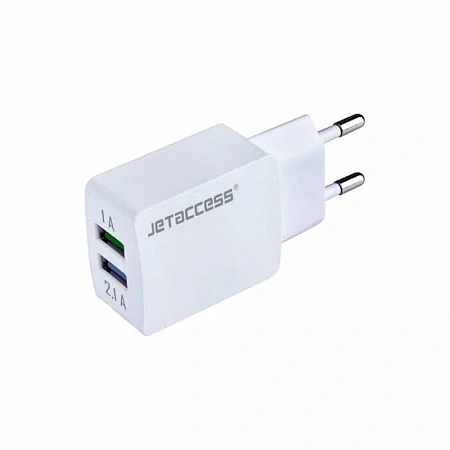Универсальное зарядное устройство Jet.A UC-Z26 от сети 220В (2USB:2.1А), белое