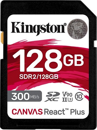 Карта памяти SDXC 128GB Class10 Kingston SDR2/128GB Canvas React Plus w/o adapter