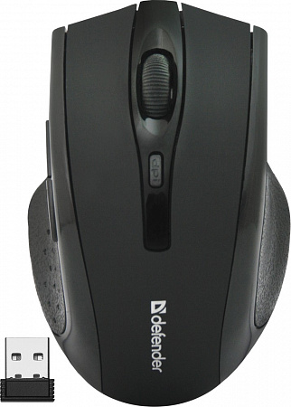 Беспроводная оптическая мышь DEFENDER Accura MM-665 черный,6 кнопок, 800-1600 dpi