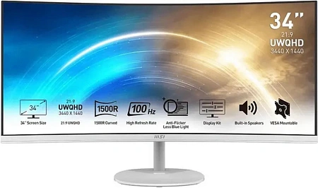 Монитор MSI 34" PRO MP341CQW 100Hz UWQHD (3440x1440) VA Curve1500R 1ms