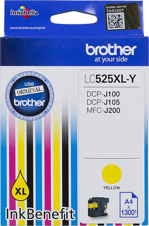 Картридж Brother LC525XLY желтый для DCP-J100/J105/MFC-200 до 1300стр.