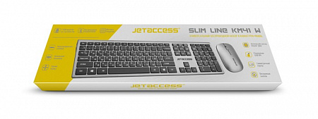 Беспроводной набор слим-клав.+мышь Jetaccess Slim Line KM41 W,серый-черный