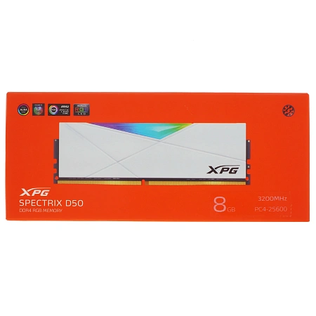 DIMM DDR4 8192Mb PC4-25600 3200MHz A-Data XPG Spectrix D50 RGB AX4U32008G16A-SW50