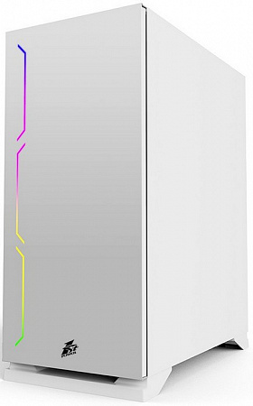Корпус ATX 1STPLAYER BLACK.SIR B6 WHITE (tempered glass side panel,1x120mm LED fan inc./B6W-1R1