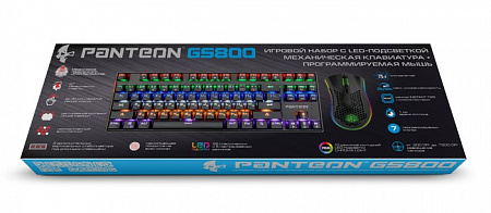 Проводной набор механическая клав.+мышь Jet.A Panteon GS800 c LED подсветкой, 87 клавиши,USB,чёрная