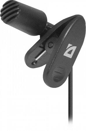 Микрофон Defender MIC-109 черный, на прищепке, кабель 1.8м