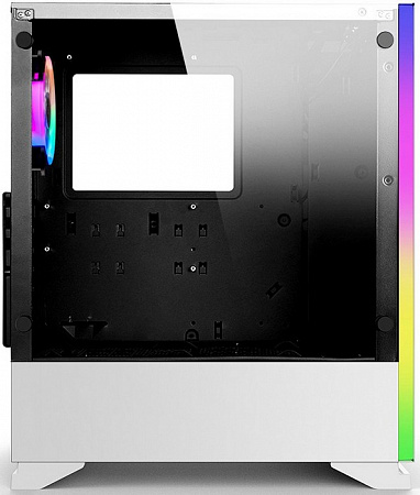 Корпус ATX 1STPLAYER BLACK.SIR B6 WHITE (tempered glass side panel,1x120mm LED fan inc./B6W-1R1